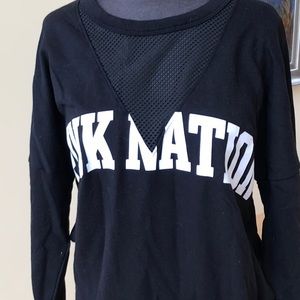 Pink NWOT Pink Nation sweatshirt with mesh detail